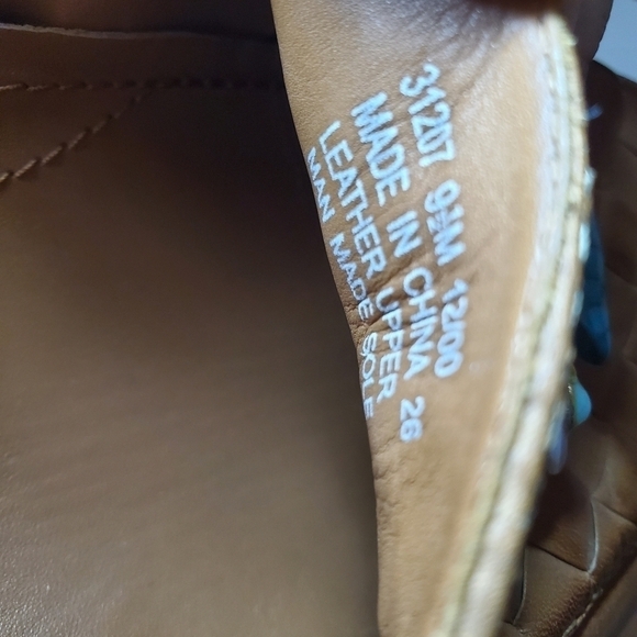 Clarks Springers Brown Tan Woven Intrecciato Leather Loafers US 9.5 M main image 4